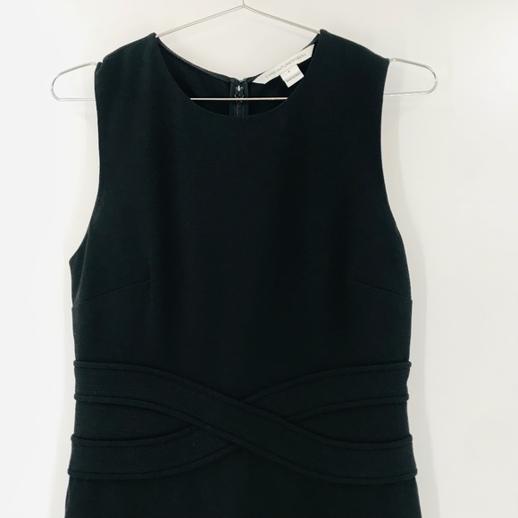 Diane Von Furstenberg Evita Sleeveless Ponte Fit And Flare Dress Black Size 6 - Picture 4 of 11